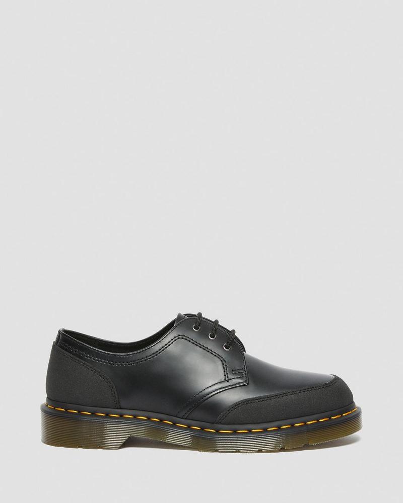 Dr Martens 1461 Guard Panel Læder Oxford Sko Herre Sort | DK 592LIS